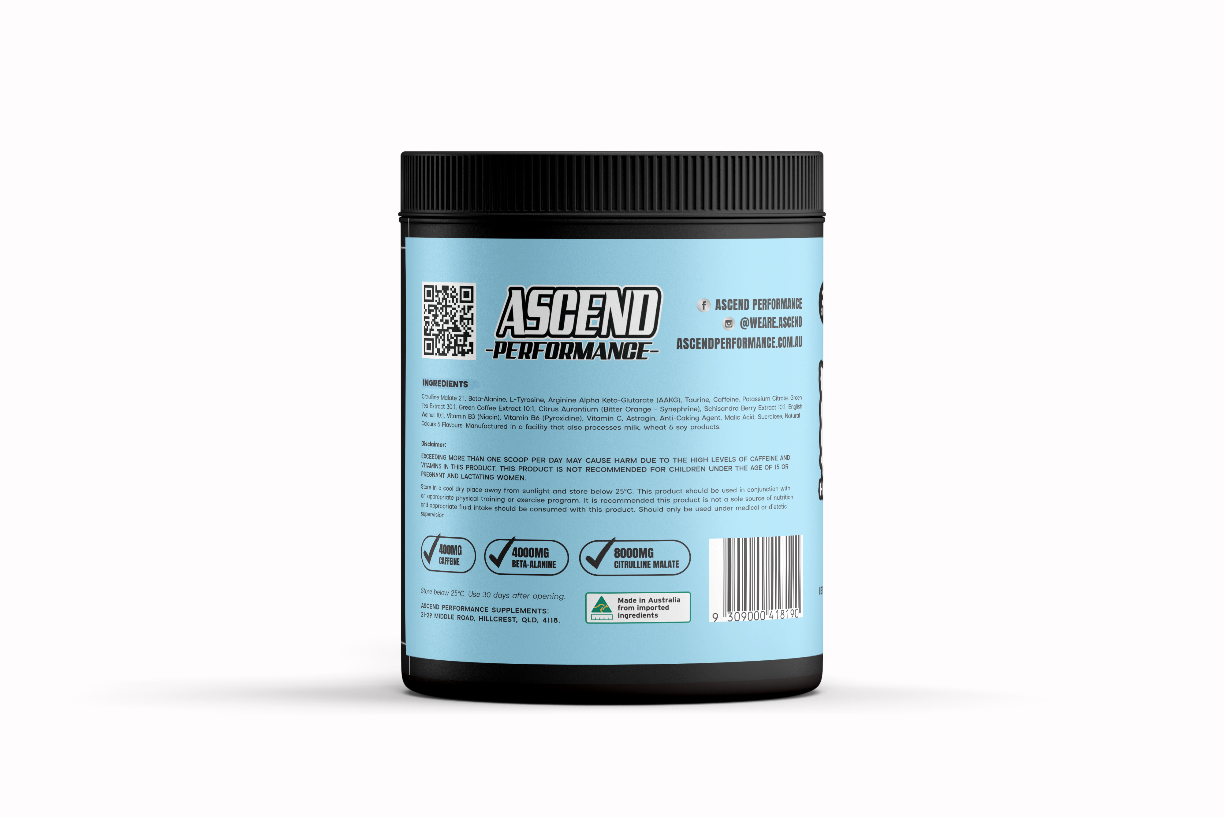 ASCEND Performance RVNGE High Stimulant Pre-Workout 30 Full Serves