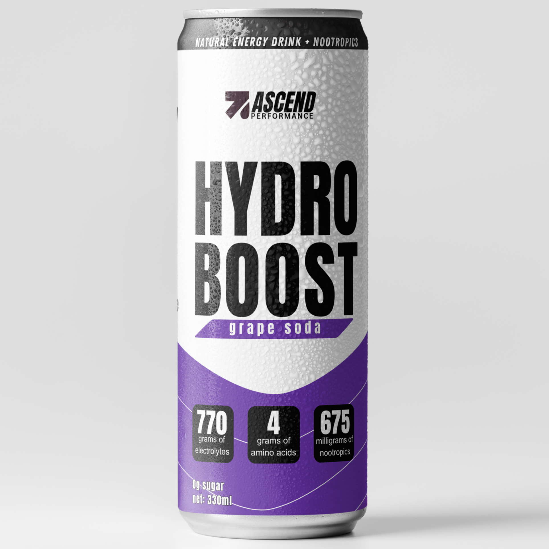 Hydro Boost energy drink can on a white background