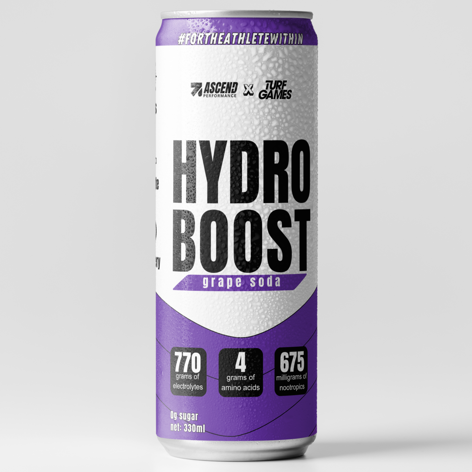 Hydro Boost energy drink can on a white background